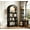 Black, variant on 5-Tier Arch-Shaped Wooden Bookshelf, Tall 70.86" Storage Shelf with Anti-Tipping Straps, Sturdy Display Rack for Living Room, Study, Bedroom (Teak)