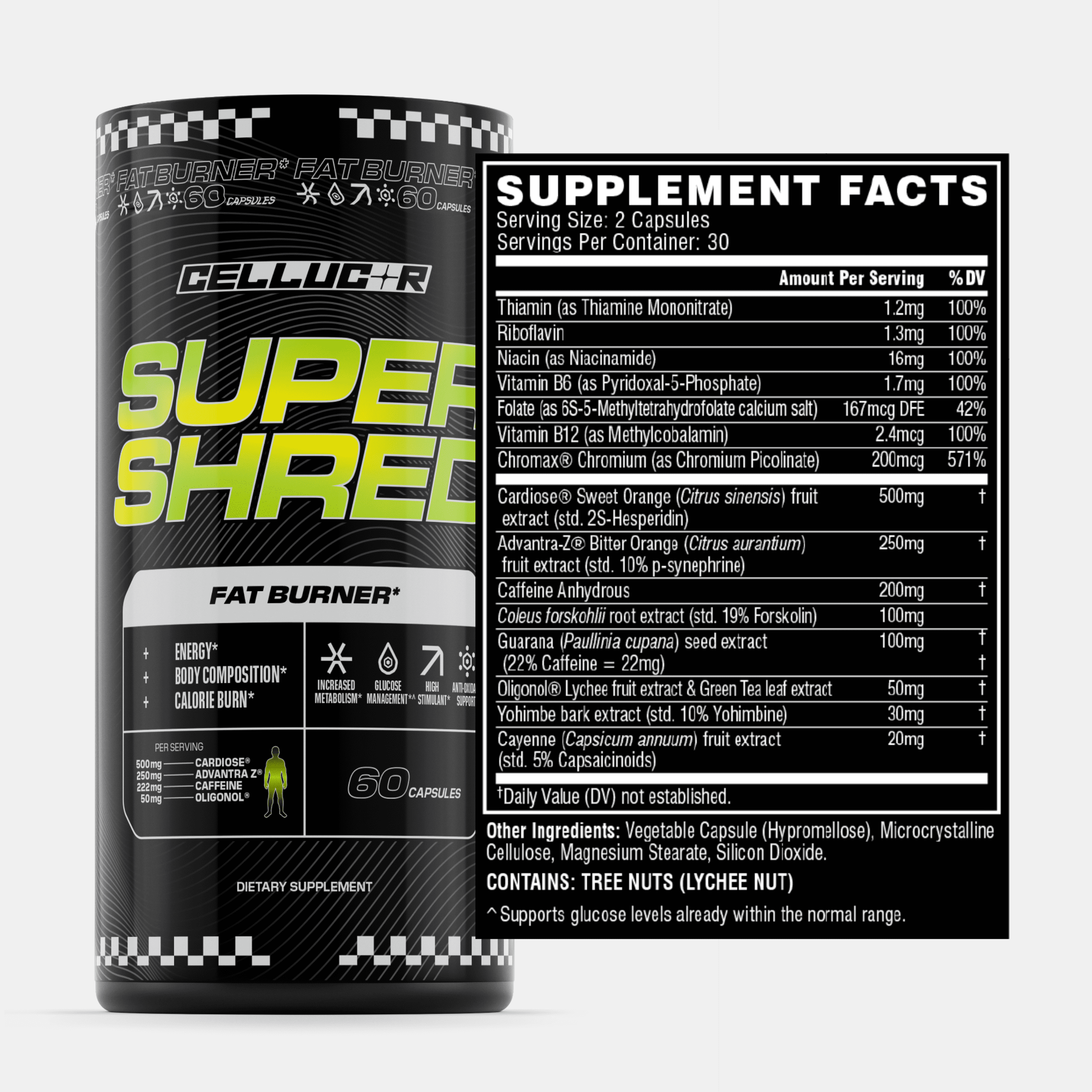 Cellucor Super Shred Fat Burner, 60 Capsules (30 Servings)