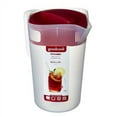 thumbnail image 1 of Good Cook 1 Gallon Plastic Straining Pitcher Square lid with 3 strainers and Close no Spill, Dishwasher Safe, Clear and Red, 1 of 4