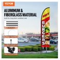 thumbnail image 2 of Burger Restaurant Flag Kit - 16.3 FT Swooper Flag Pole Set - Outdoor Advertising Flag with Banner, Pole & Stake - Trade Show Display, 2 of 7