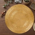 thumbnail image 6 of Pack of 4 Handcrafted Glass Beaded Placemats - Elegant Round Table Mats for Dining Décor (Sparkle Gold), 6 of 9