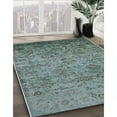 thumbnail image 2 of Ahgly Company Indoor Square Mid-Century Modern Cadet Blue Green Oriental Area Rugs, 5' Square, 2 of 6