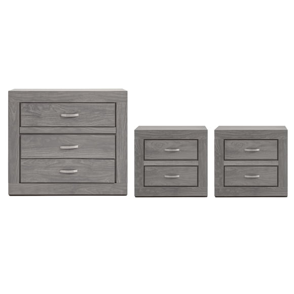 Set de Cajonera y 2 Buros Valentina - Gris