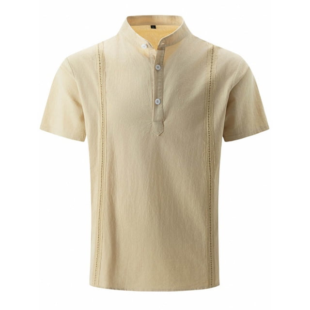 pstuiky Camisa de manga corta para hombre, Camisa informal holgada de manga corta para hombre, de color liso, fina y de uso diario ropa de hombre xl