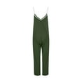 thumbnail image 5 of Diufon Womens Sleeveless Rompers V Neck Bodysuits Solid Color Tapered Pants Playsuits with Pockets, 5 of 6