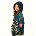 thumbnail image 5 of Christmas One Piece Jumpsuit for Kids Pajamas Onesie Zip Up Hooded Party Girls Clothes Novelty Xmas Tree Print Funny Soft Fall Loose Fit Sleepwear Pajamas 2-12 Years, 5 of 6