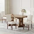 thumbnail image 5 of EOP Mid-Century Modern Upholstered Dining Chairs Set of 2, Farmhouse Fabric Kitchen & Dining Room Chairs with Extra Padded Seat, Ideal for Living Room, Restaurant, Beige, 5 of 11