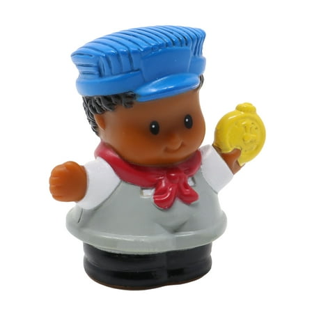 Replacement Part for Fisher-Price Little People Collectible Fun Sounds Train Playset 77999 - African-American Train Conductor Engineer Michael Figure - Wearing Overalls and Carrying a Pocket Watch