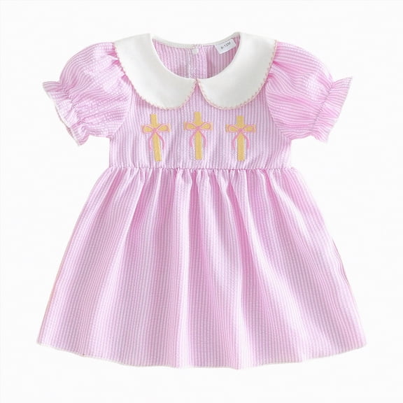 mgoYE 1 Year Old Girl Gifts Baby Girl Clothes Cute Spring Summer Sun Dresses Toddler Casual Puff Sleeve Floral Dress Girls Summer Outfits(Red,3-4 Years)