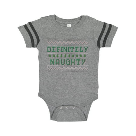 

Inktastic Ugly Sweaters Definitely Naughty Gift Baby Boy or Baby Girl Bodysuit
