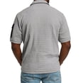 thumbnail image 4 of Domzest Mens Polo Shirt Big and Tall Quarter Zip Lapel Collar Short Sleeve T Shirt 2026 Casual Stylish Grid Textured Golf Shirt Light Gray M, 4 of 4