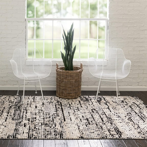 Unique Loom Tucson Collection Area Rug - Tohono (9' x 12' Rectangle Gray/Black)