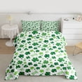 thumbnail image 2 of Homewish Four Leaf Clover 3 Pieces Queen Comforter Set For Teens Female Girls,Botanical Theme Ultra Soft Bedding Sets,Green Plants Leaves Bedding Comforter Set,Lightweight Room Decor,Reversible, 2 of 8