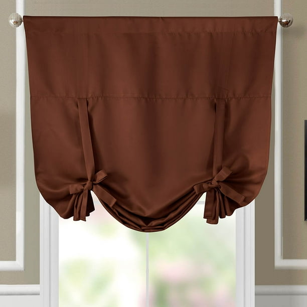 Stanton Blackout Weave Curtains Rod Pocket Tie Up Shade 46 W X 63 L Chocolate Com Stanton Blackout Weave Curtains Rod, Brown Tie Up Curtains