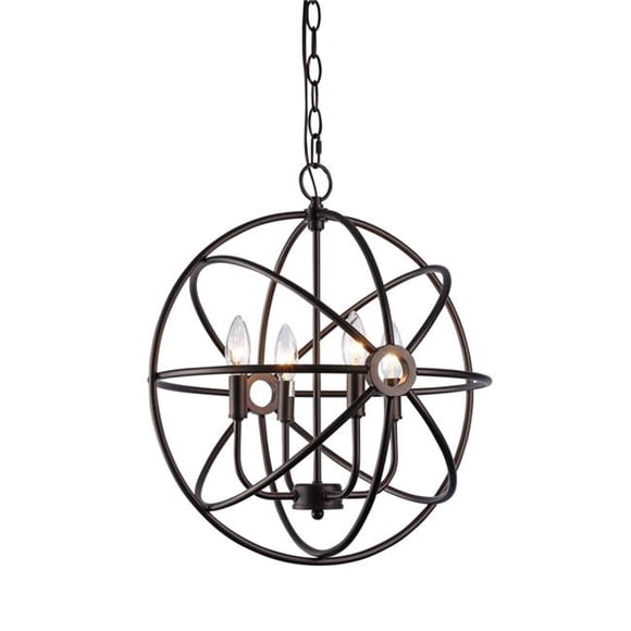 16 in. Lighting Ironclad Industrial-Style 4 Light Rubbed Bronze Ceiling Pendant - Oil Rubbed Bronze