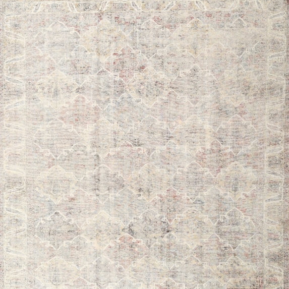 Ahgly Company Machine Washable Indoor Square Traditional Tan Brown Area Rugs, 8' Square
