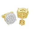 thumbnail image 4 of 10K YELLOW GOLD 1.15 CARAT MENS/WOMENS 10 mm 100% GENUINE DIAMONDS EARRING STUDS, 4 of 5