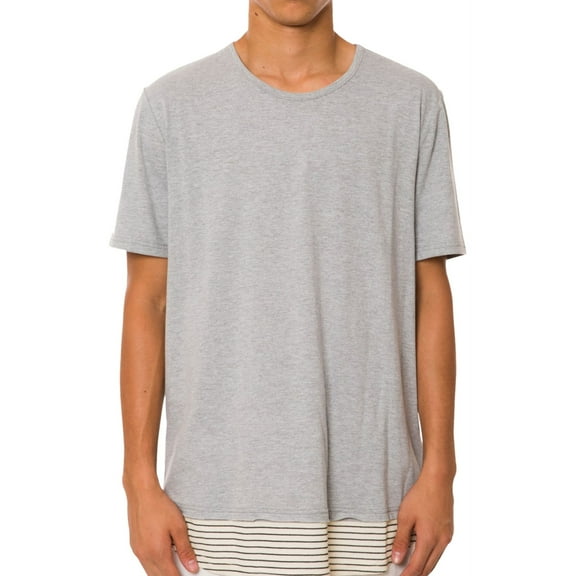 NEW Heather Gray Mens Size Medium M Layered Long Tee T-Shirt 201