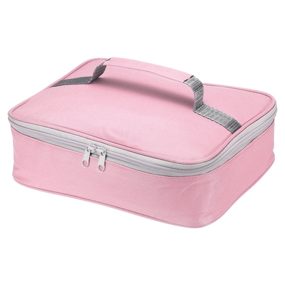 Uxcell 10.2"x7.9"x3.5" Portable Waterproof Insulated Lunch Tote Bag Lunch Box, Pink