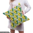 thumbnail image 5 of Geometric Fabric by the Yard, Rhombus Tribal Inspired, Decorative Upholstery Fabric for Sofas and Home Accents, Yellow Seafoam Cream by Ambesonne, 5 of 5