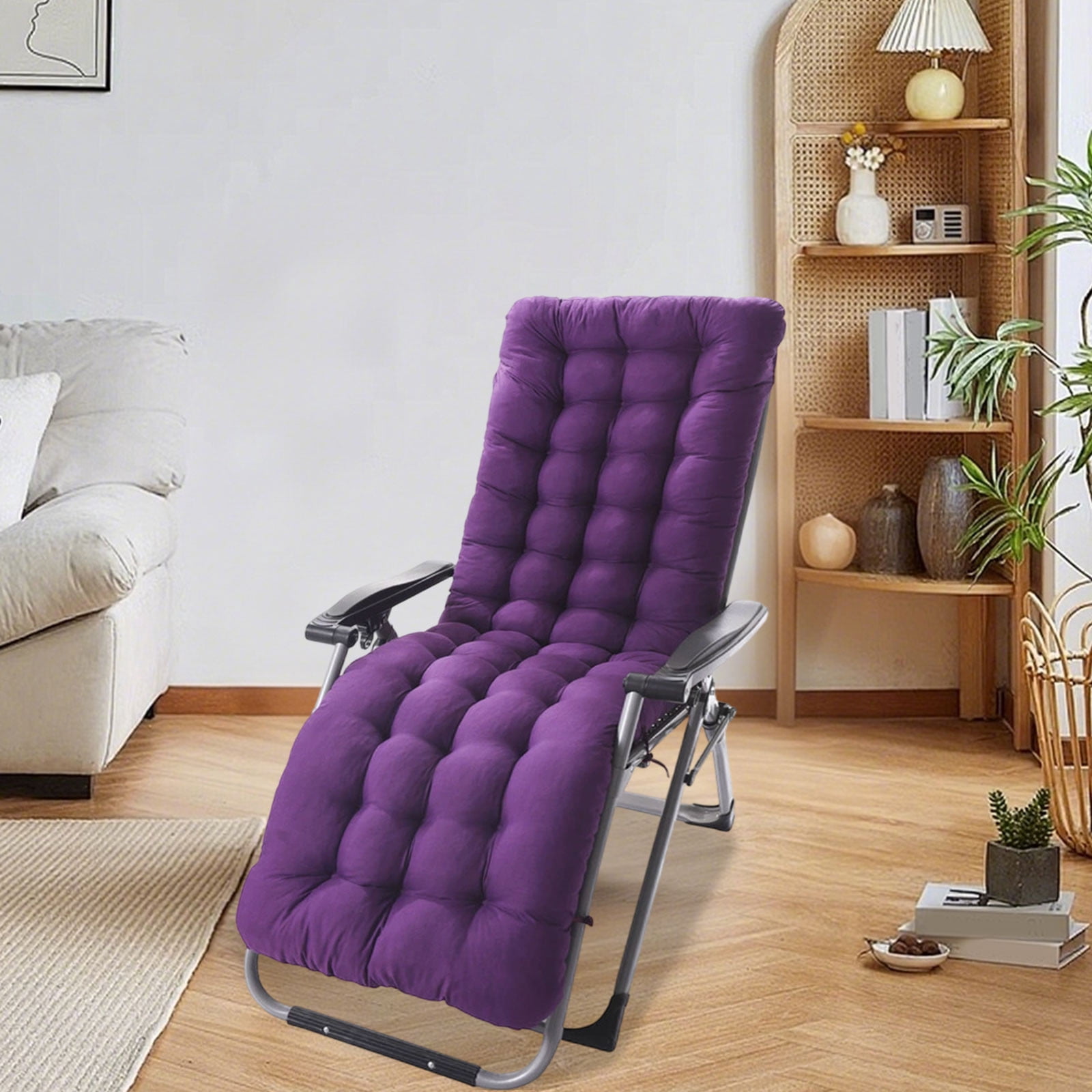 Lounge Chair Cushion,Outdoor Lounge Chair Cushions,Seat Cushions,Lounge Chair Cushion,Cushions for Outdoor Furniture,Patio Cushions Chaise Outdoor Mattress Recliner Quilted Thick(Purple)