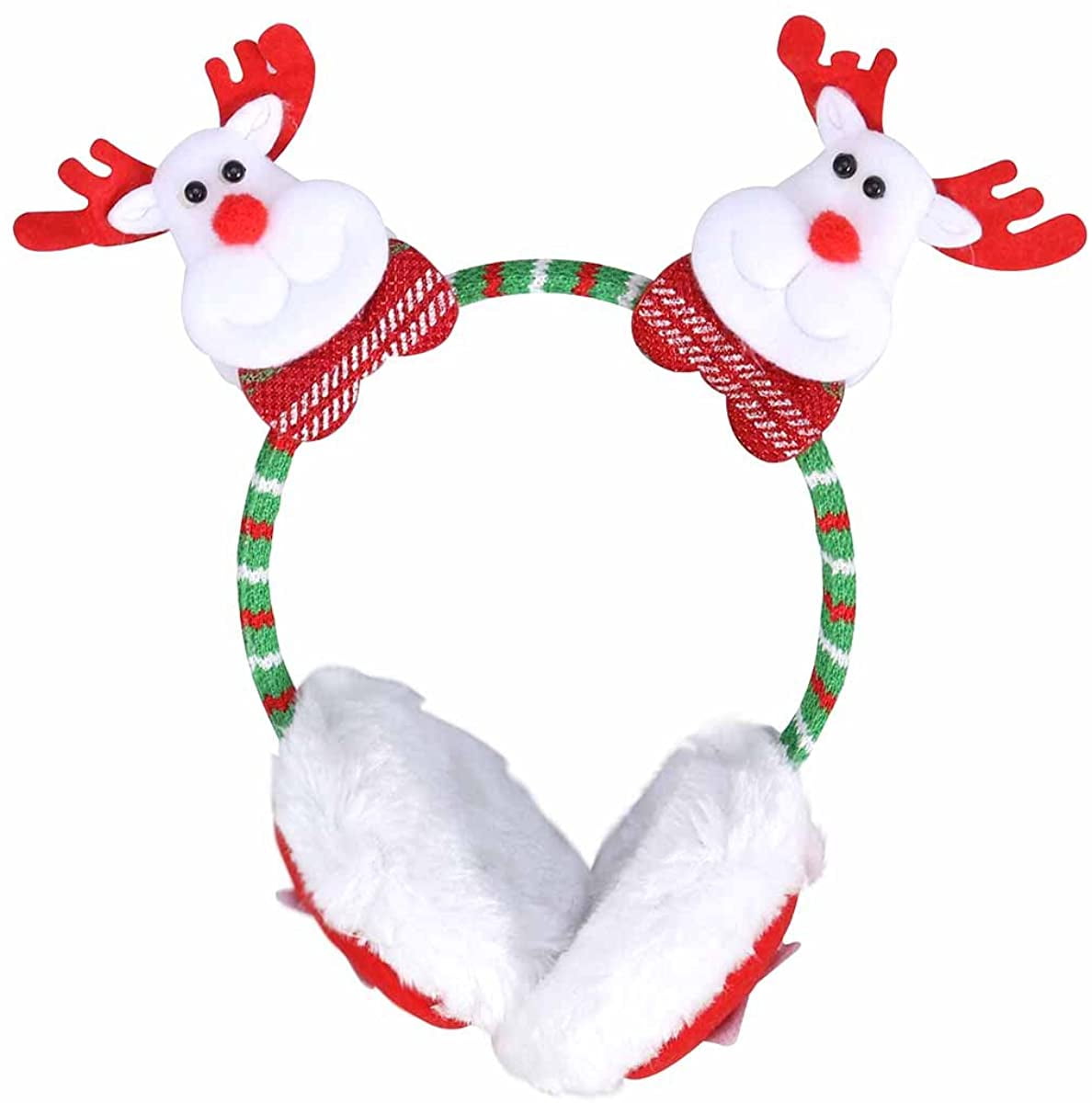 Eastjing Reindeer Christmas Headband Fluffy Earmuffs Winter Ear Warmers
