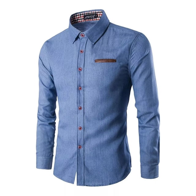 Camisas Casual De Manga Larga Para Hombre Con Estampado