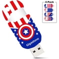 thumbnail image 2 of Gigastone V10 32GB 4-Pack USB2.0 Flash Drive, American Patriot Style, Capless Retractable Design Pen Drive, 2 of 6