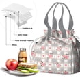 thumbnail image 4 of Pioneer Flower Floral Print Pattern Drawstring Lunch Bag Women - Drawstring Lunch Bag Insulated for Work Office - Stain-Resistant Large Lunchbags for Women with Multi-Pockets, 4 of 6