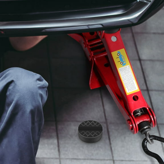 Soimiss 4Pcs Black Rubber Jack Pads Stable Support Floor Jack Extension for Universal Vehicle Use