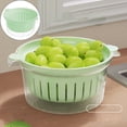 thumbnail image 2 of Basket, Clearance Kitchen Drain Rack, Fenull Drain Basket Double Layer Household Washing Fruits and Vegetables Hollow Storage Basin Kitchen Multifunctional Storage Basket, 2 of 9