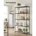thumbnail image 2 of SONGMICS Storage Shelf, Metal Wire Shelving Unit, Adjustable Shelves, 5 Tier, 11.8 x 35.4 x 63 Inches, Ink Black, 2 of 5