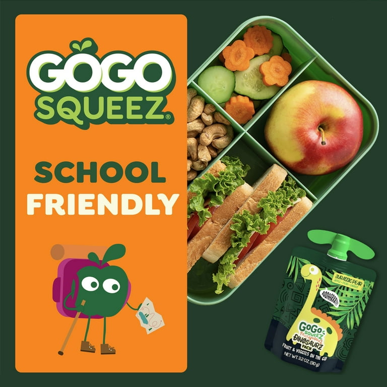 GoGo squeeZ FruitZ & VeggieZ Dino Pear Peach Carrot