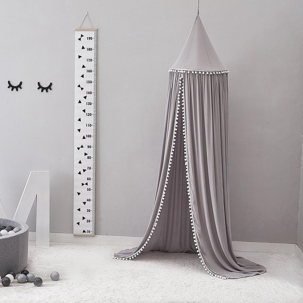 Durable Kids Bedroom Canopy Tent, Round Princess Dome Canopy Hanging Netting for Children Reading Nook Room, Nursery Decor, Mosquito Net Protection