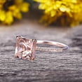 thumbnail image 6 of Art Deco 1.25 Carat Morganite Pricess Cut Engagement Ring Wedding Ring On 10k Rose Gold, 6 of 6