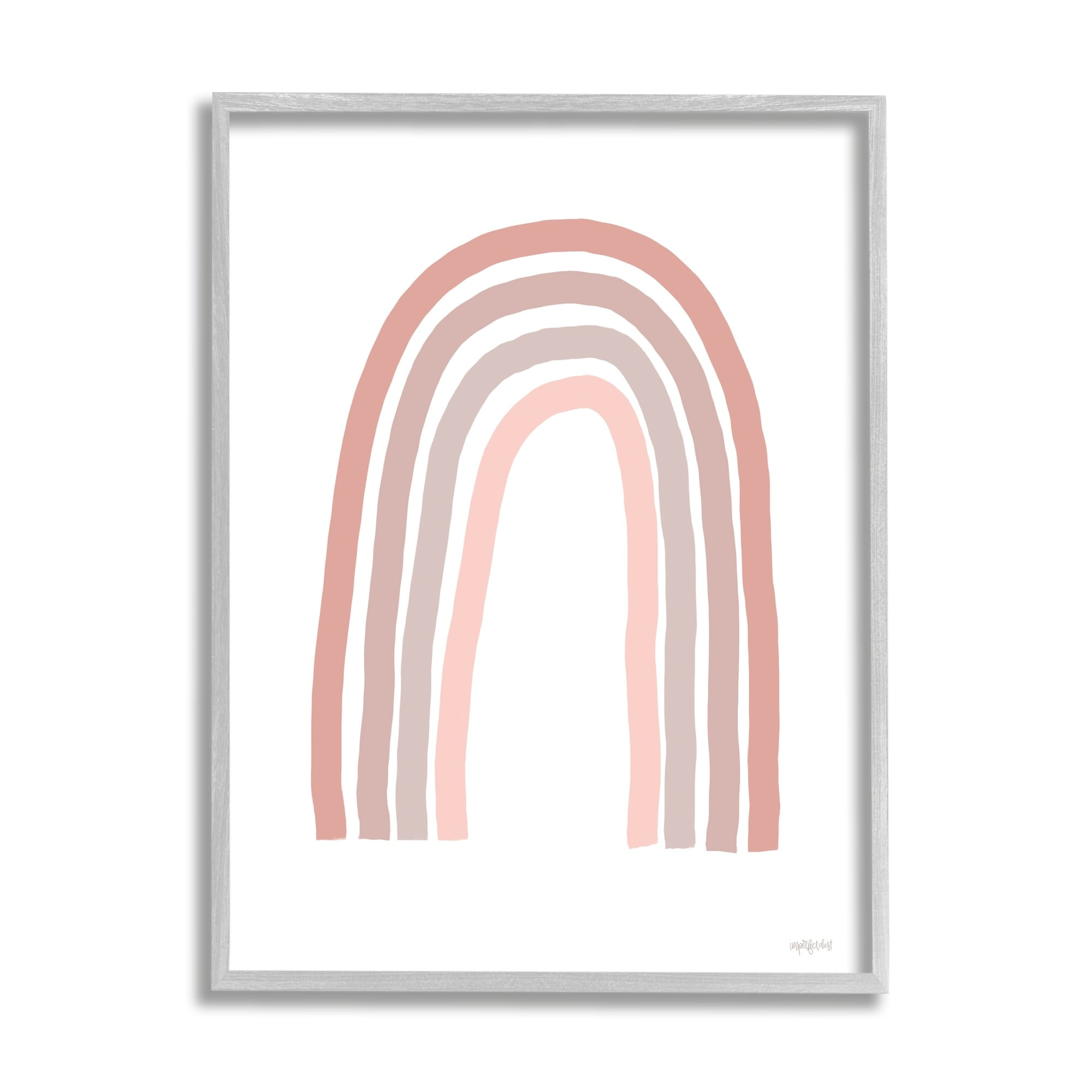 Stupell Industries Minimalistic Rainbow Drawing Quiet Pink Pastel Stripes,16 x 20, Design by Imperfect Dust