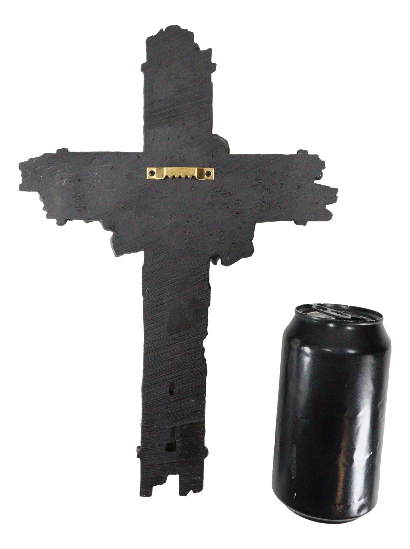 Rustic Western Lone Star Texas State Flag Wall Cross With Driftwood Finish Look