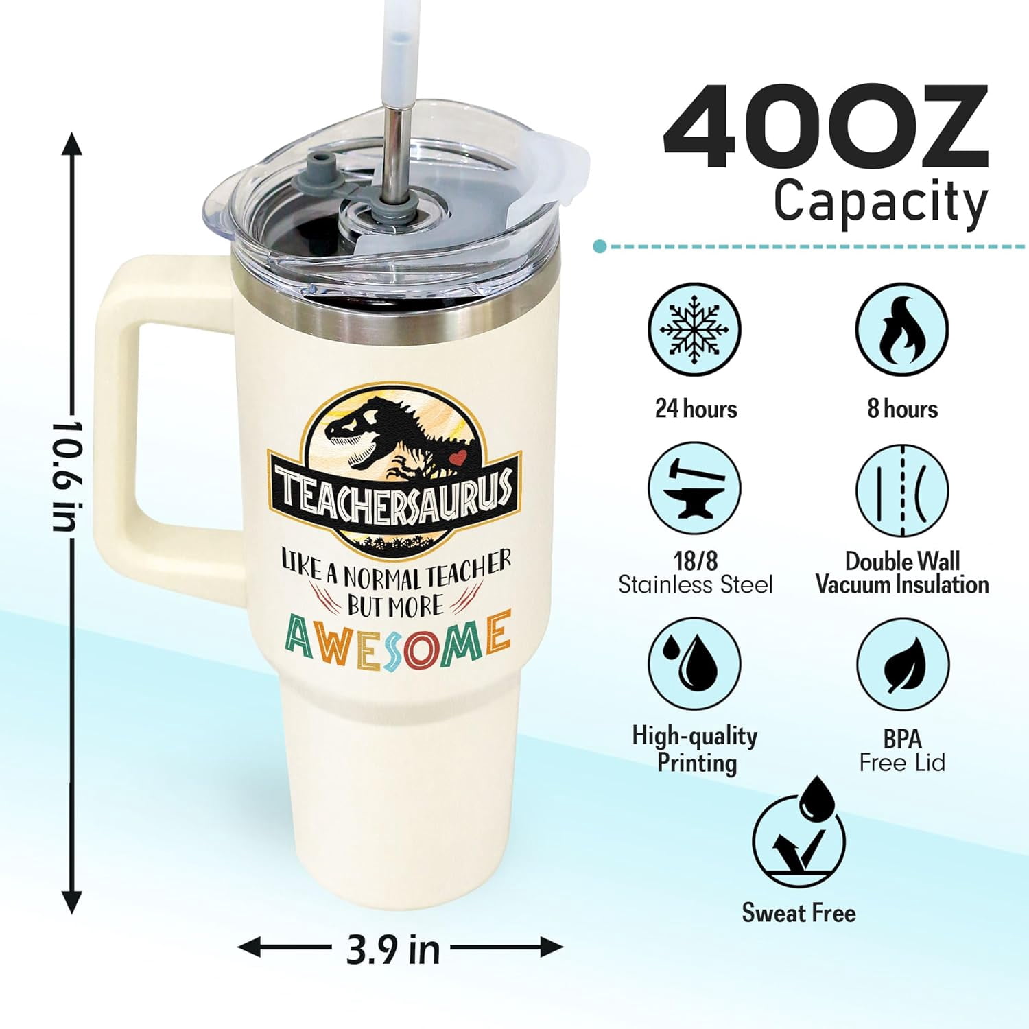 Teacher Gifts for Women, Teacher Appreciation Gifts for Women - Back to School Gifts for Teachers Women, Teacher Back to School Gifts - Best Teacher Gifts Ideas, Teacher Tumbler, Teacher Cup 40Oz