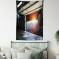 thumbnail image 3 of Outer Space Tapestry, Earth Scene from a Space Plane Runway Gate Globe Galaxy Up to Stars Picture, Wall Hanging for Bedroom Living Room Dorm Decor, 60W X 80L Inches, Multicolor, by Ambesonne, 3 of 5