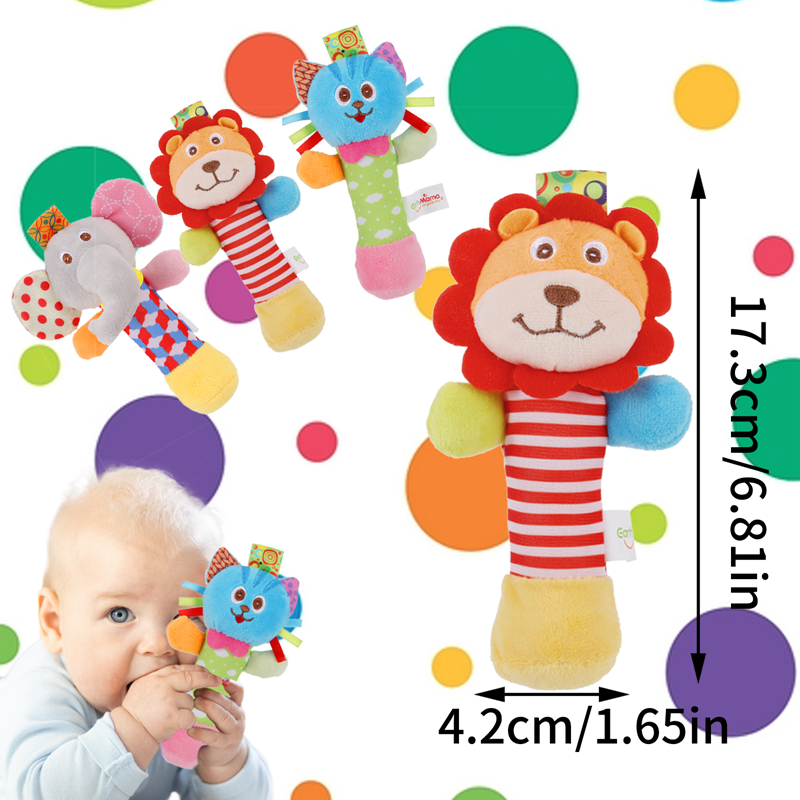 Kaboer 3-Pack Soft Plush Baby Rattle Toys photo 2
