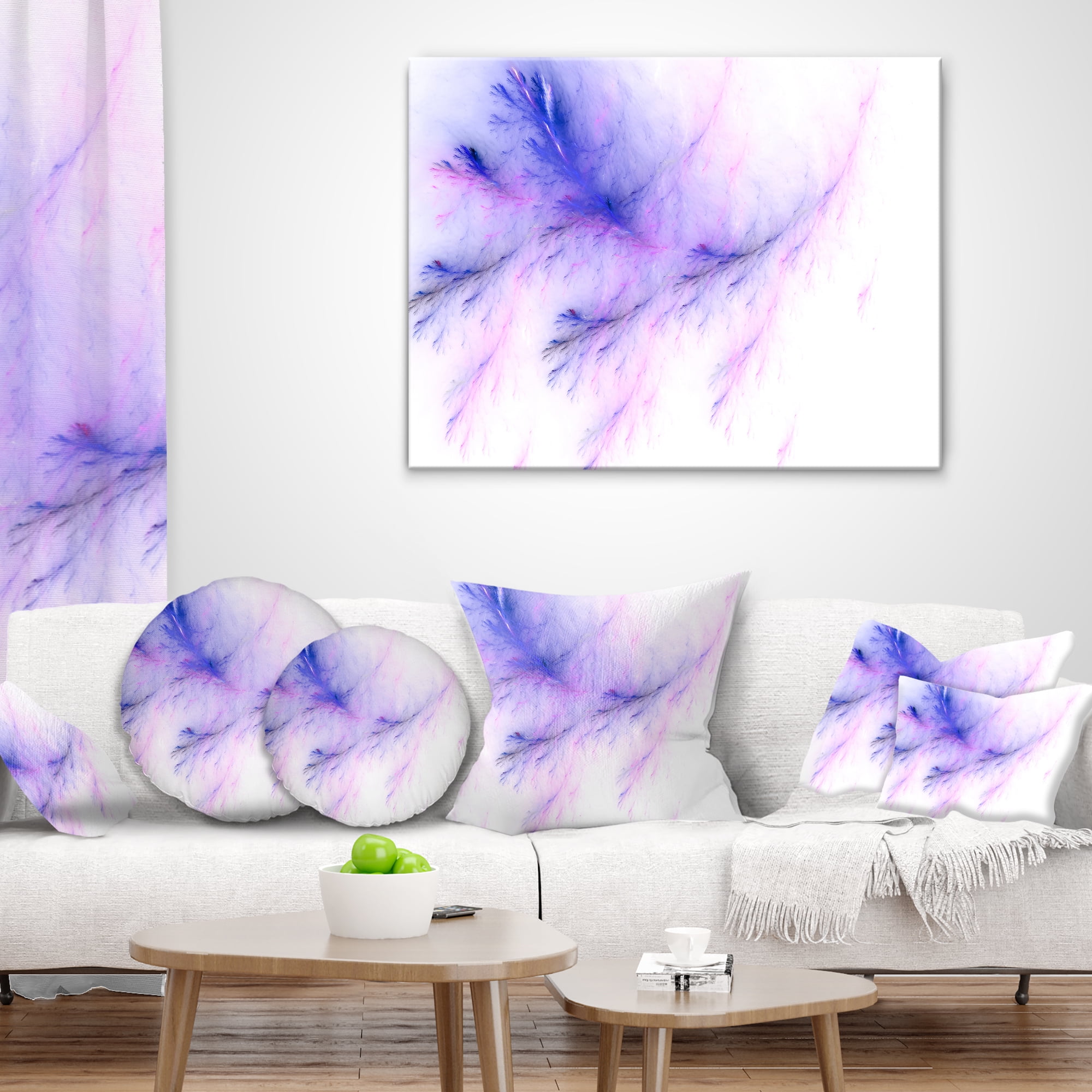 Designart Bright Blue Veins of Marble - Abstract Throw Pillow - 18x18