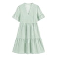 thumbnail image 4 of Busydd Womens Dresses S-3XL with Pockets Striped Summer Spring Dresses V Neck Short Sleeve Casual Dress Trendy Flowy Pleated Sundress XL, 4 of 9