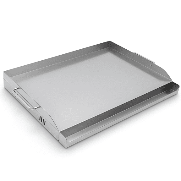 17" x 13" Griddle/Plancha Grill Plate – 4 mm Thick Stainless Steel Universal BBQ Griddle Accessory with Handles for Gas & Charcoal Grills, Medium Size