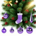 thumbnail image 6 of HUISZJ 21Pcs Christmas Ball Ornaments, Shatterproof Christmas Tree Ball Set Sock Pattern, Xmas Tree Hanging Plastic Baublesfor Party Home Decor (Purple), 6 of 8