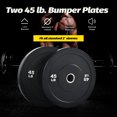 thumbnail image 4 of Preenex 45lb Bumper Plate Set 2" Olympic Weight Plates for Strength Training More 2 Pack, 4 of 8