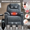 thumbnail image 3 of Leumius Power Lift Recliner Chair,Heavy Duty Recliners with 8-Point Vibration Massage and Lumbar Heating,Oversized Single Sofa with Cup Holder,USB and Type-C Ports,Gray, 3 of 9