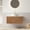36''Round White Stone Vessel, variant on LHSHID 36"Wall-Mounted Brown Oak Plywood Cabinet and White Sintered Stone Countertop,NO Basin,NO Faucet and Sink Cover
