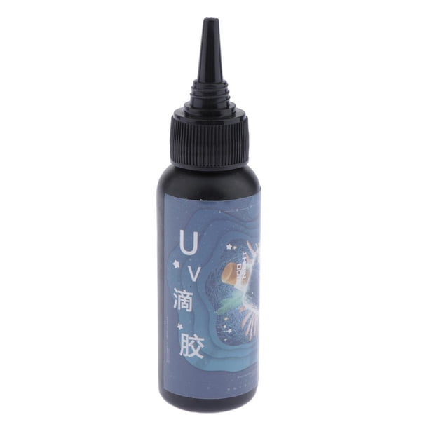 Resina epoxi de cristal UV, pegamento duro activado por la luz solar, joyería DIY, resina transparente 2g
