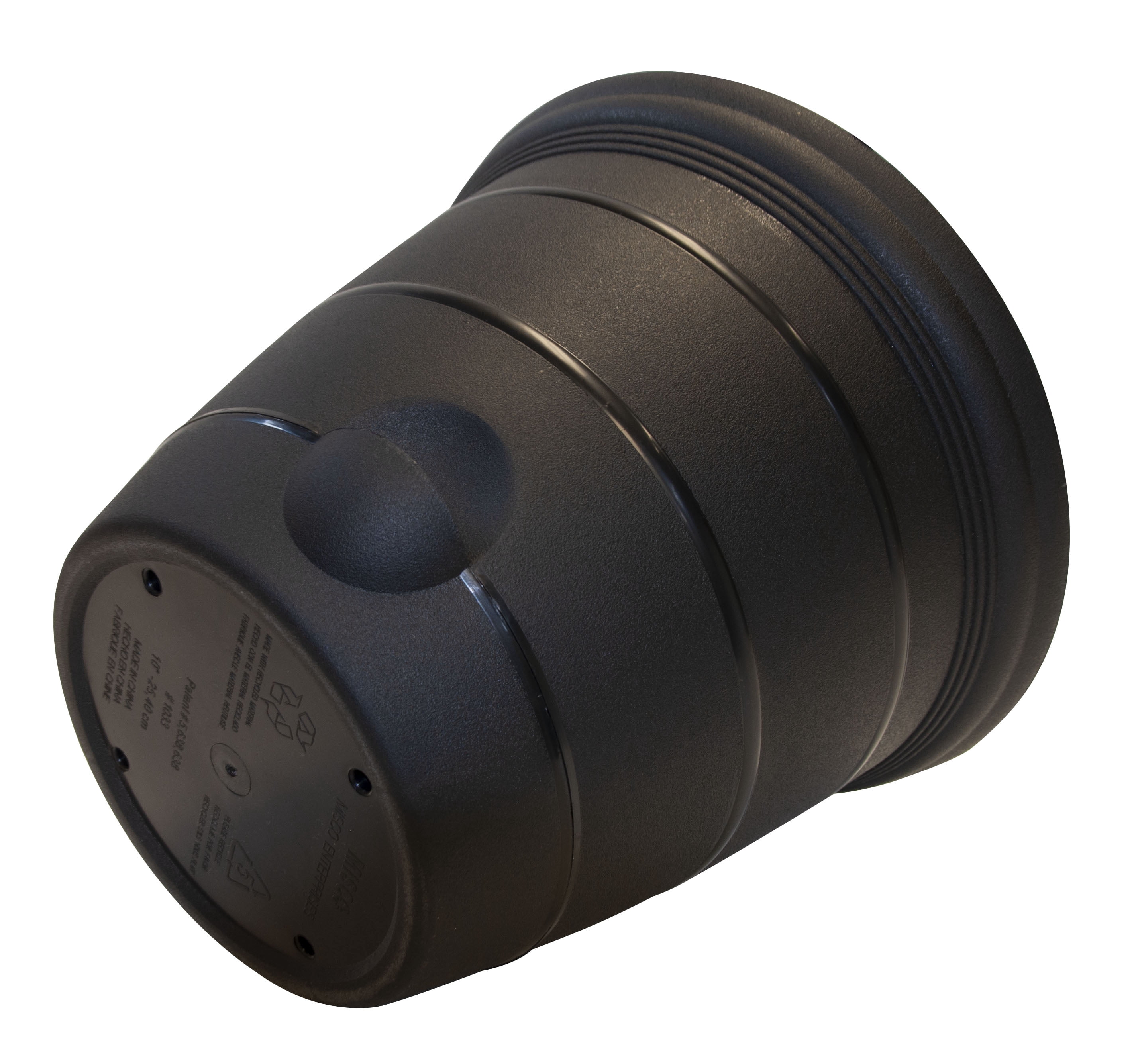 Misco 8" x 8" x 7" Round Black Resin Plant Planter