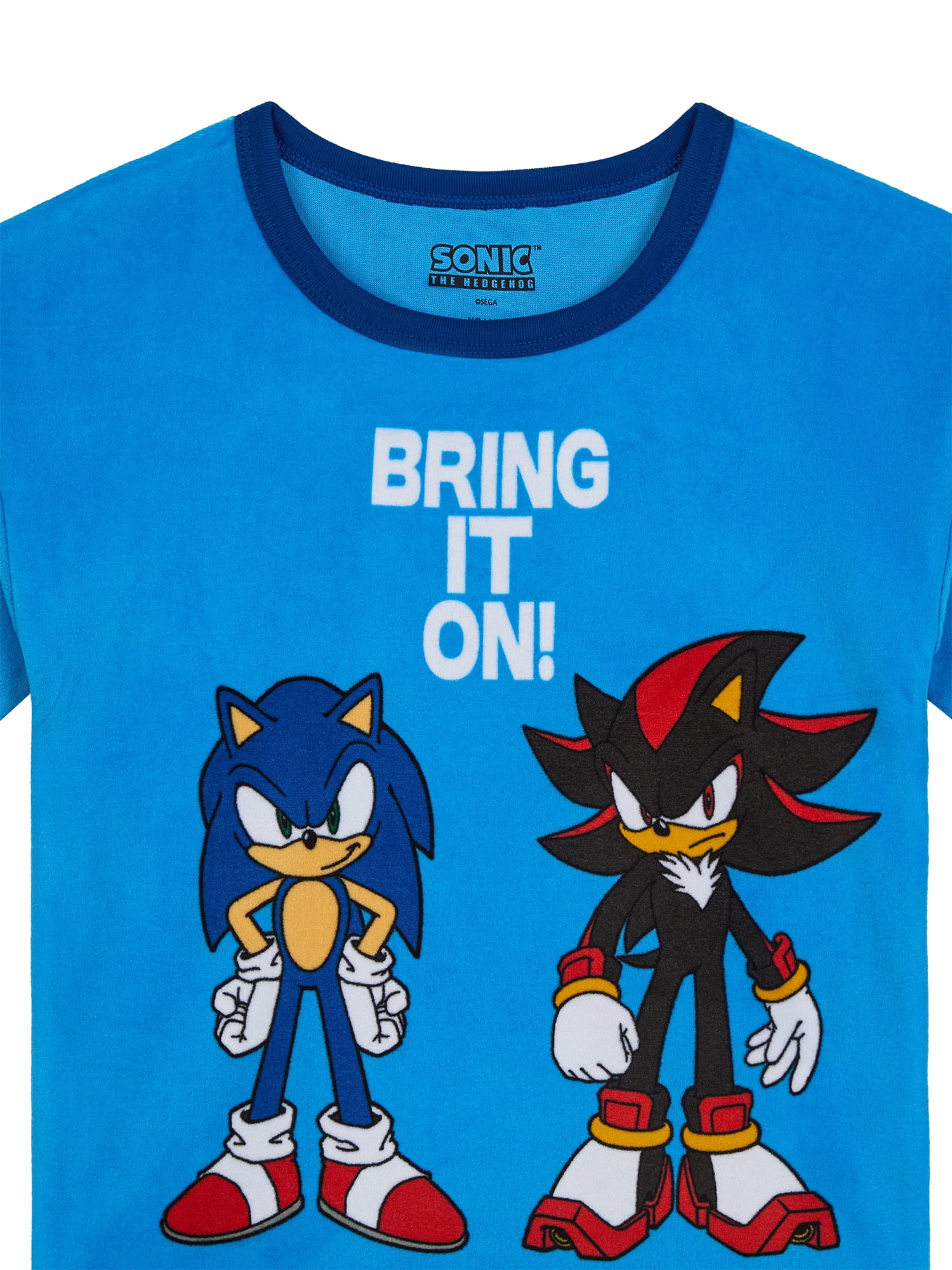 Sonic Boys Short Sleeve Sleep Top and Pants Pajama Set, 2-Piece, Sizes 4-12